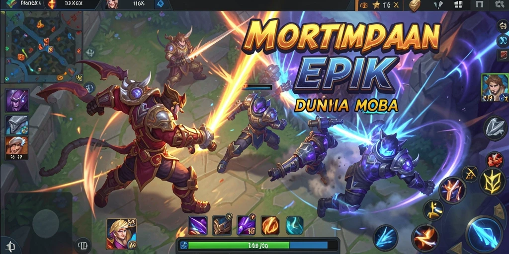 Tampilan layar pertempuran seru di game MOBA 116X.