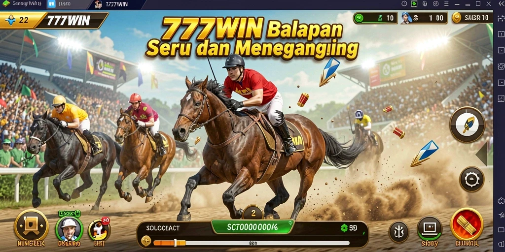 Screenshot gameplay <strong>777WIN</strong> menampilkan balapan yang mendebarkan dan grafis memukau.