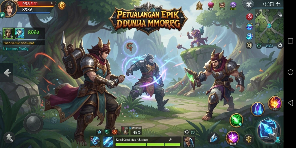 Screenshot utama 898A menunjukkan momen seru dalam pertempuran MMORPG.