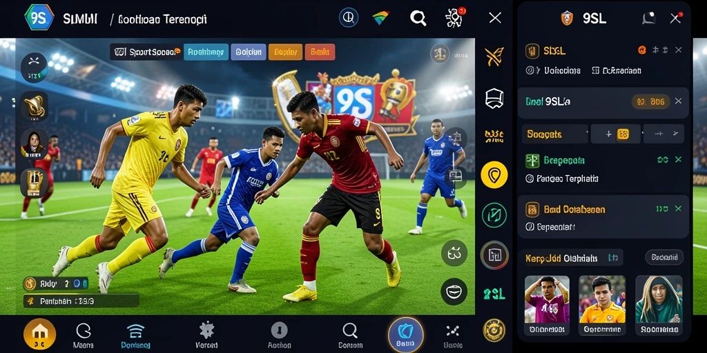 Screenshot 9SL menampilkan antarmuka taruhan olahraga yang menarik dan interaktif.