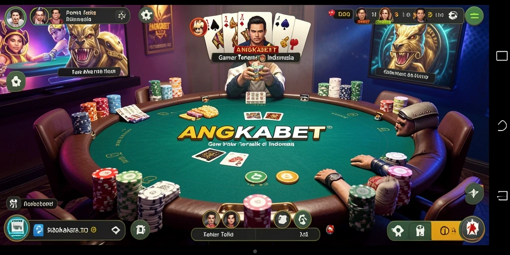 Screenshot gameplay Poker di ANGKABET menunjukkan momen menegangkan.