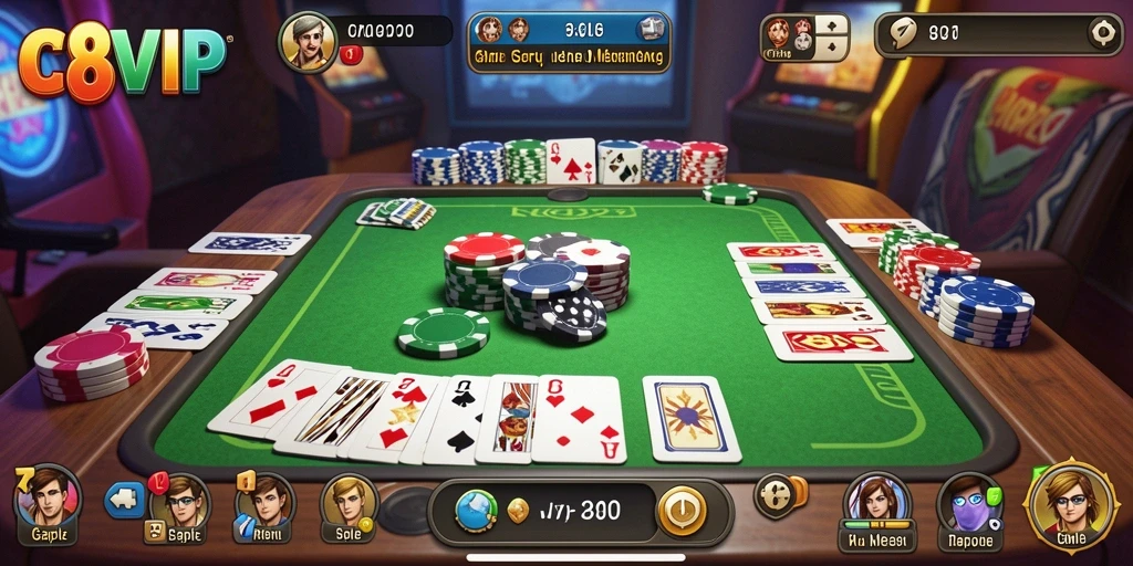 Tampilan gameplay Gaple C8VIP yang seru dan interaktif.