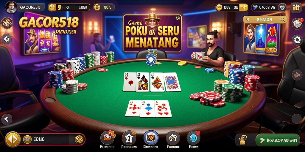 Tampilan screenshot GACOR518 saat bermain Poker yang intens.