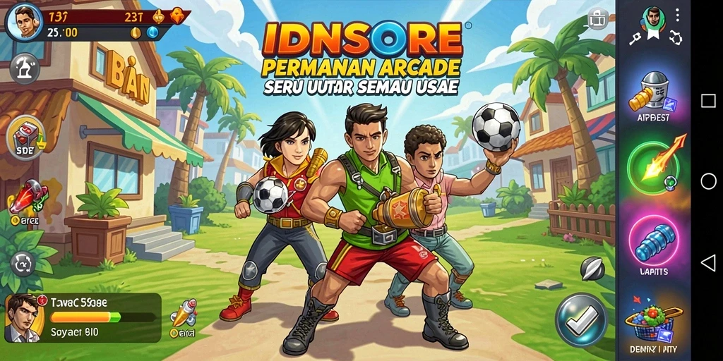 Gameplay seru IDNSCORE menampilkan aksi cepat dan tantangan seru.
