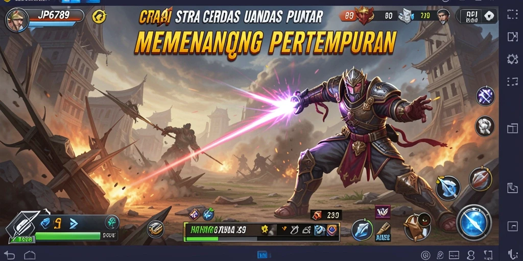 Tampilan gameplay <strong>JP6789</strong> saat pertempuran strategi yang intens.