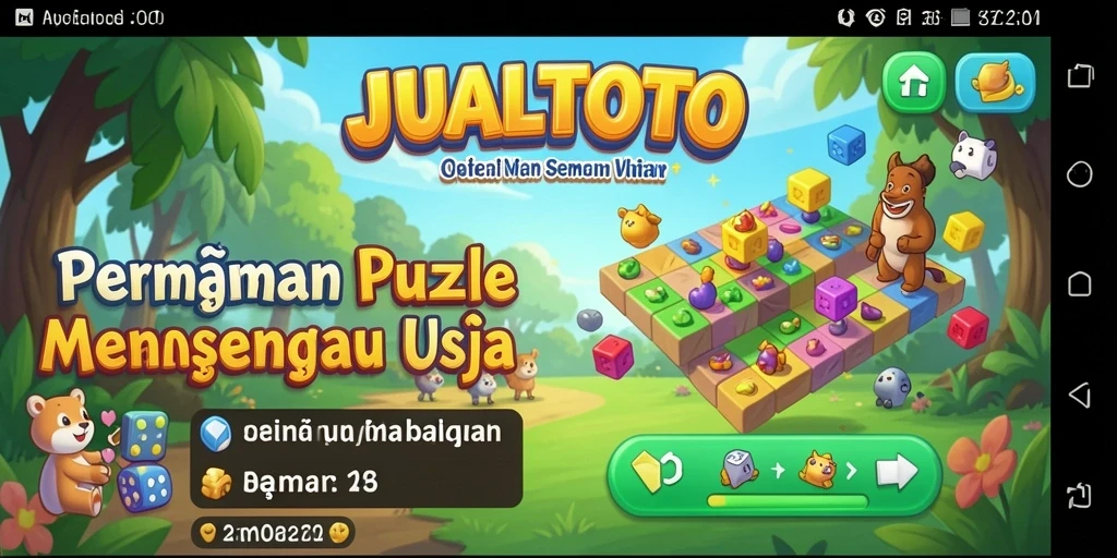 Screenshot permainan JUALTOTO yang menunjukkan tingkat keseruan puzzle.