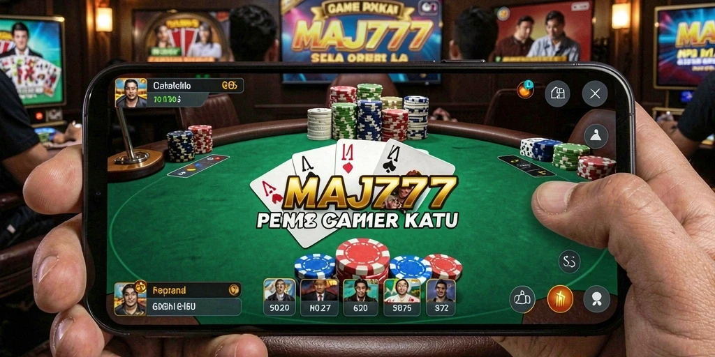 Screenshot gameplay MAJ777 menampilkan pertempuran poker yang seru.