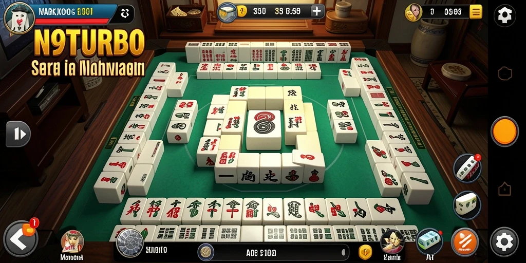 Gameplay N9TURBO yang penuh tantangan dan keseruan Mahjong.