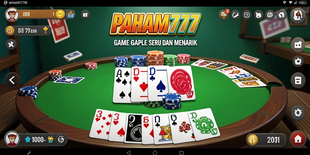 Tampilan Screenshot Gameplay PAHAM777 dengan Kartu Gaple.