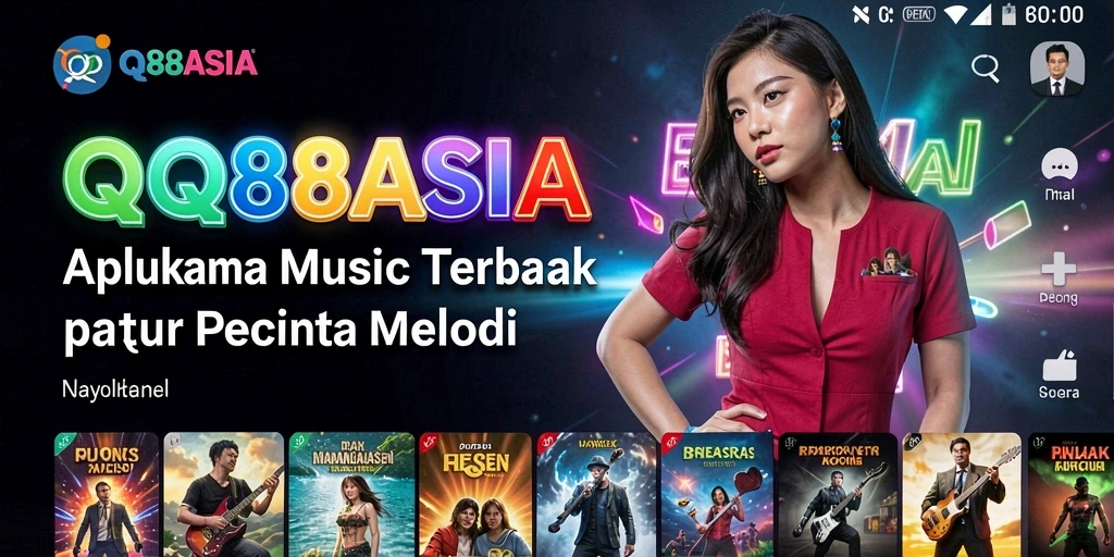 Tampilan gameplay QQ88ASIA dengan berbagai lagu dan fitur menarik.