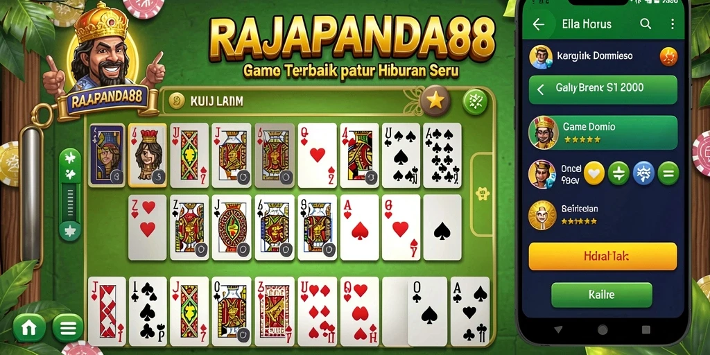 Tampilan gameplay seru dalam RAJAPANDA88, menyajikan momen bermain Domino yang mendebarkan.