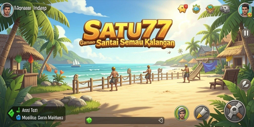 Tampilan gameplay yang seru dan penuh warna dari SATU77.