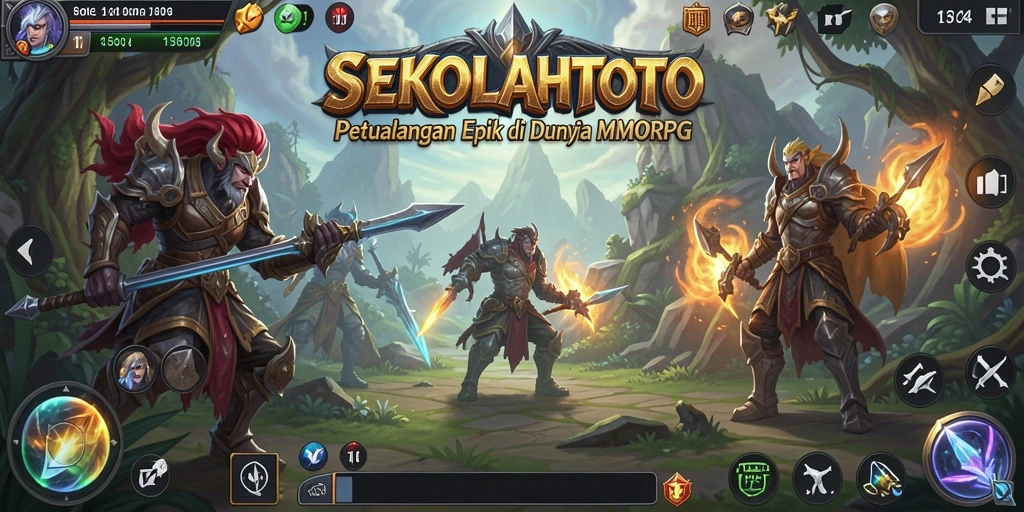 Screenshot gameplay SEKOLAHTOTO yang menggambarkan aksi seru di dunia MMORPG.