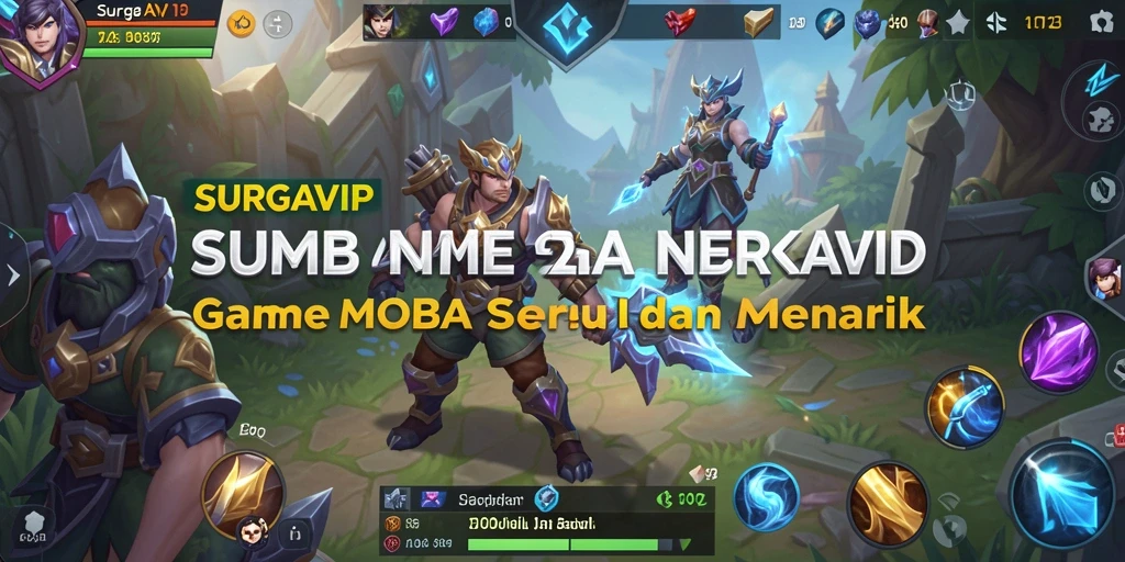 Tangkapan layar gameplay menarik dari SURGAVIP dengan aksi MOBA yang intens.