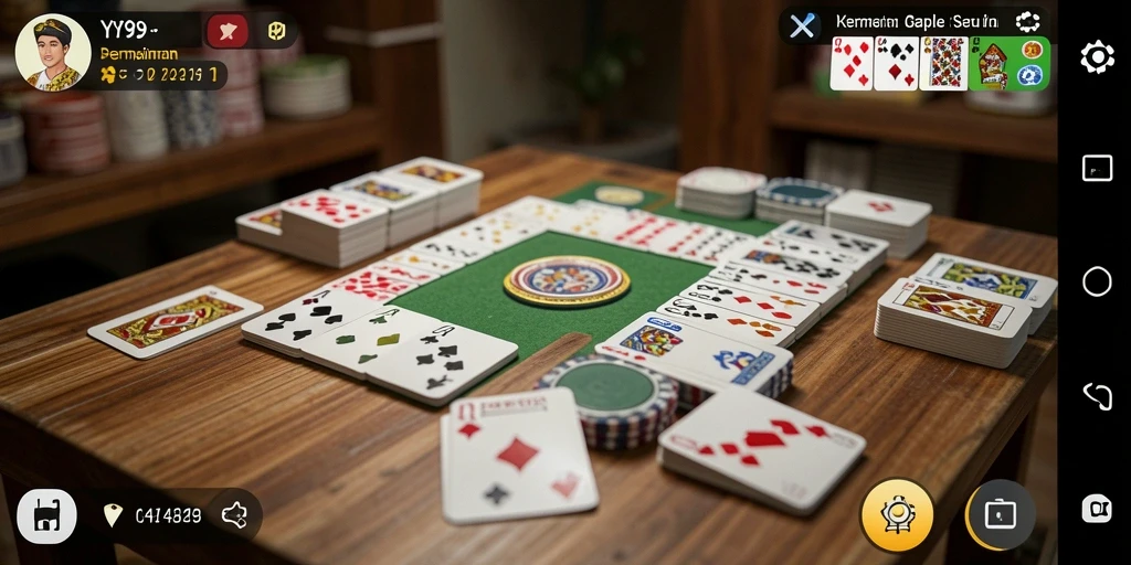 Tampilan gameplay Y89 dengan papan Gaple yang menarik.